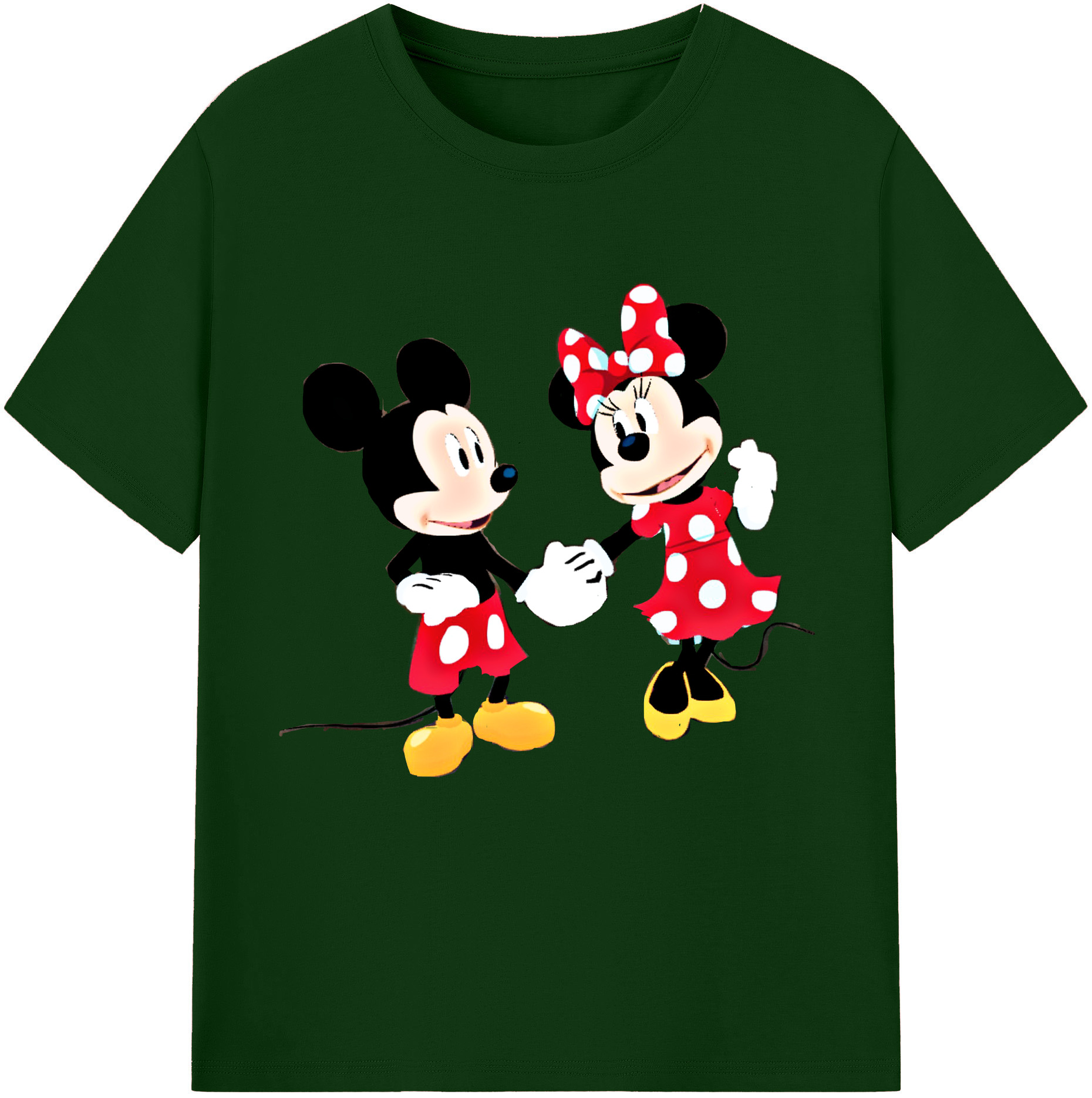 （画像用） ミッキーマウス Mickey Mouse 綿100％半袖Tシャツ（フロントプリント）